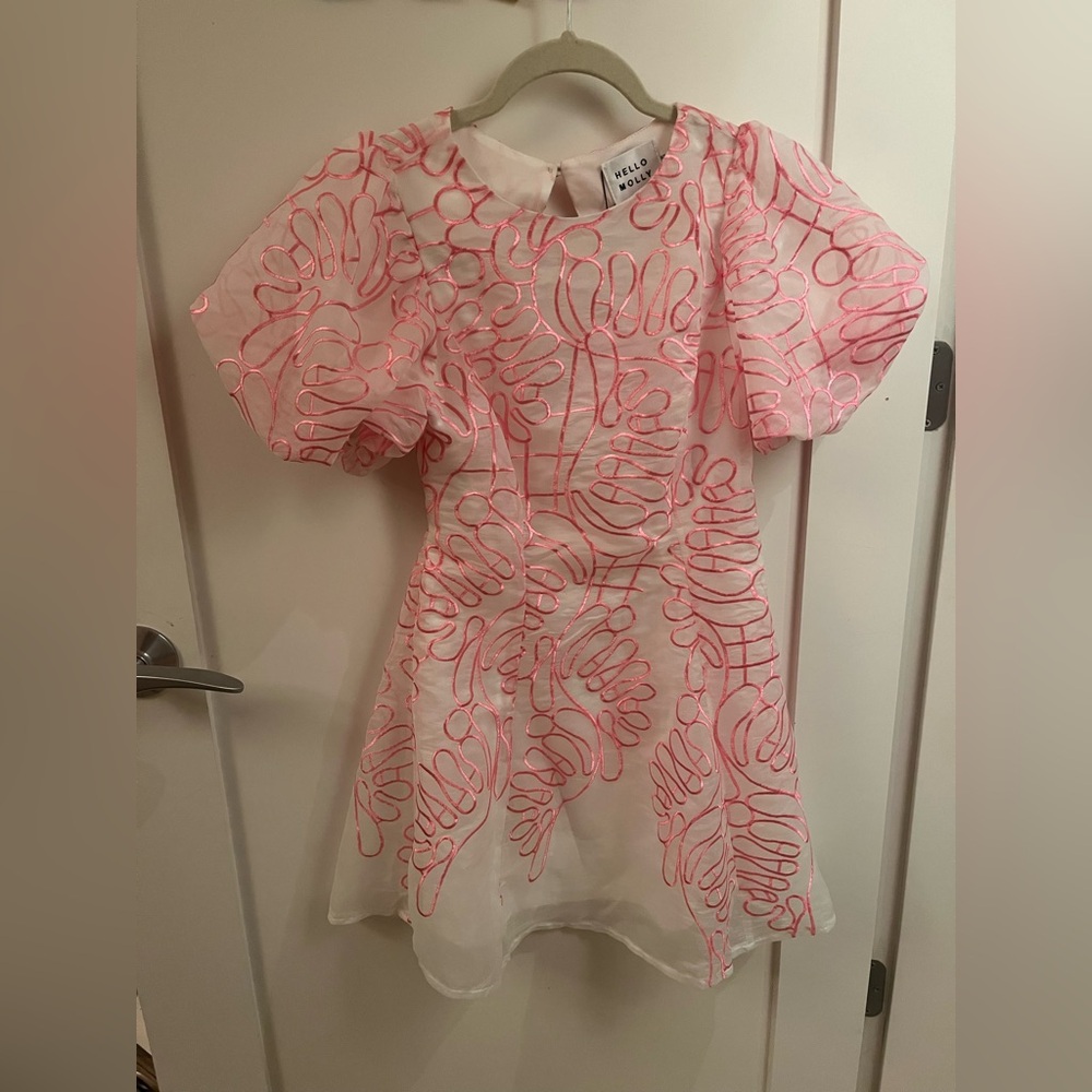 Hello Molly Pink Embroidered Dress